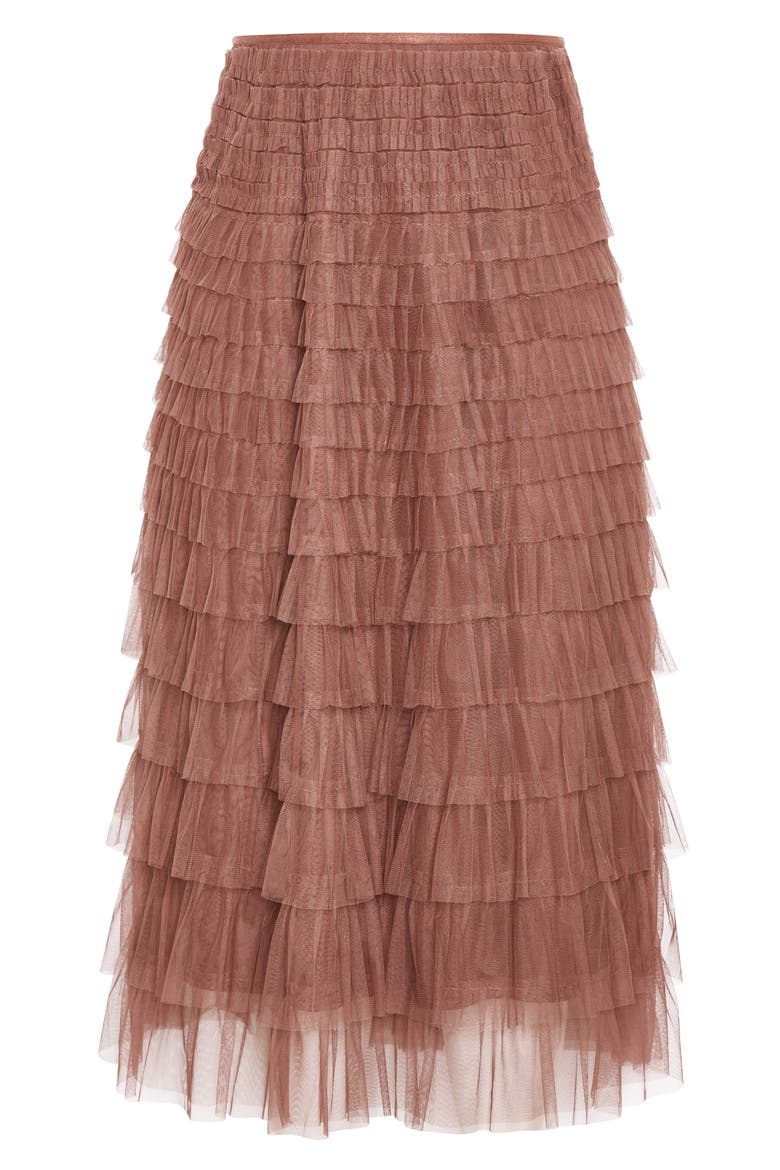 Averi Tiered Tulle Maxi Skirt, Alternate, color, ROSEBERRY