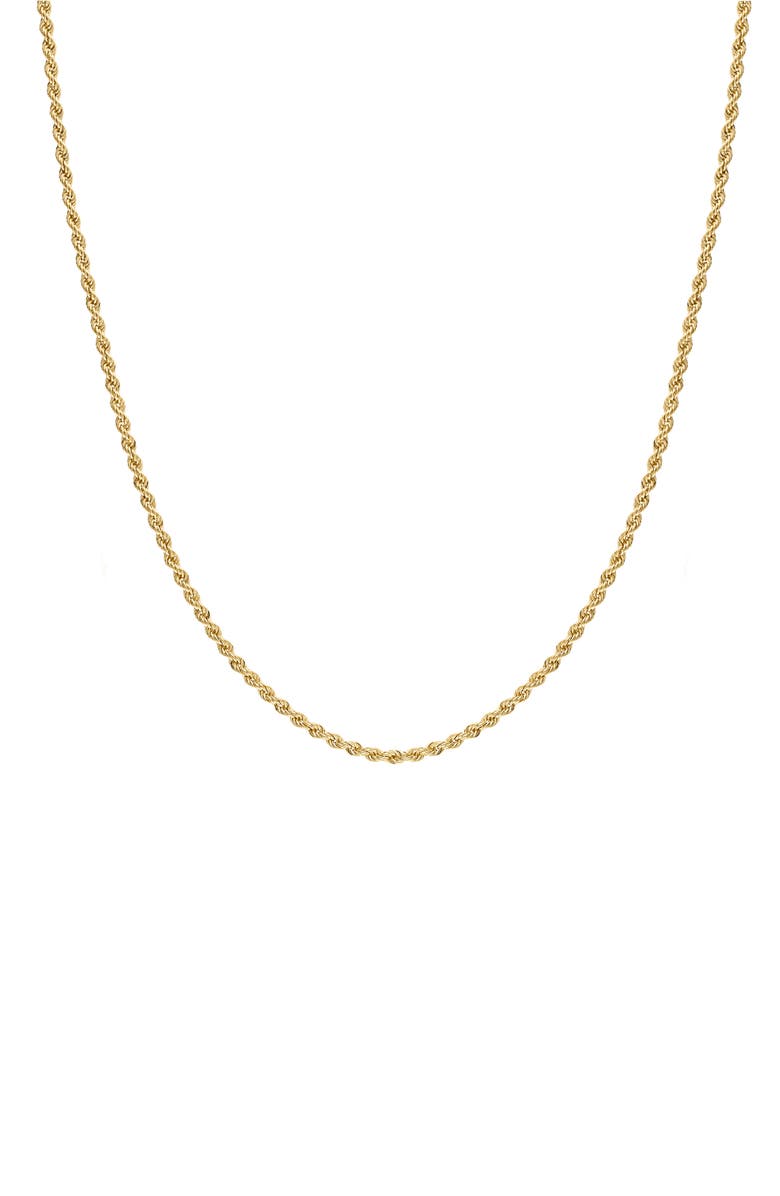 FUZION CREATIONS 14K Gold Rope Chain Necklace, Main, color, Yellow