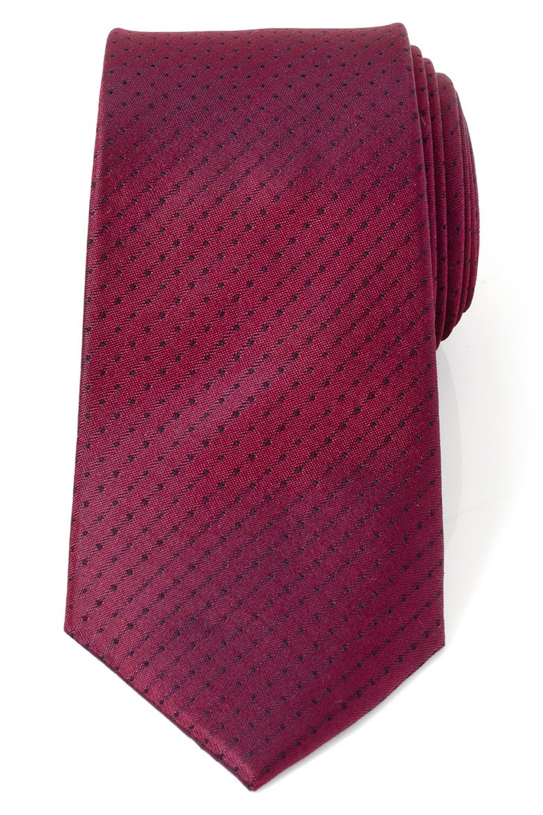 Neat Pin Dot Silk Tie, Main, color, RED