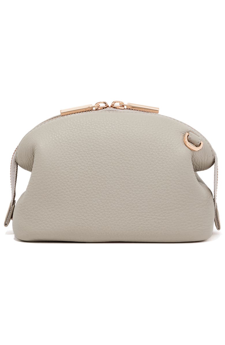 Dagne Dover Large Lola Leather Cosmetics Pouch, Alternate, color, Bone