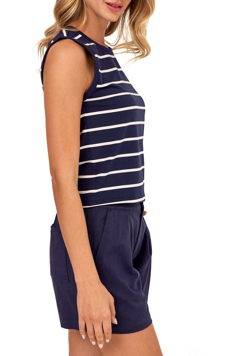 Threads 4 Thought Emilia Stripe Caribbean Tank, Alternate, color, Stargazer/ White
