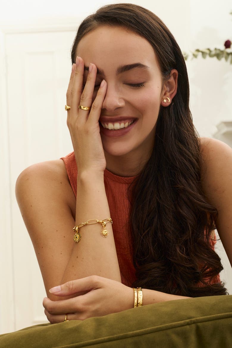 Lapis Star Stud Earrings, Alternate, color, Gold