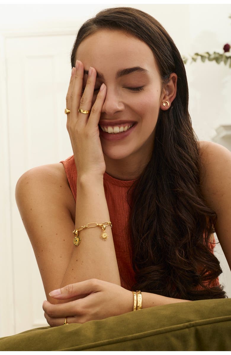 Ottoman Hands Lapis Star Stud Earrings, Alternate, color, Gold