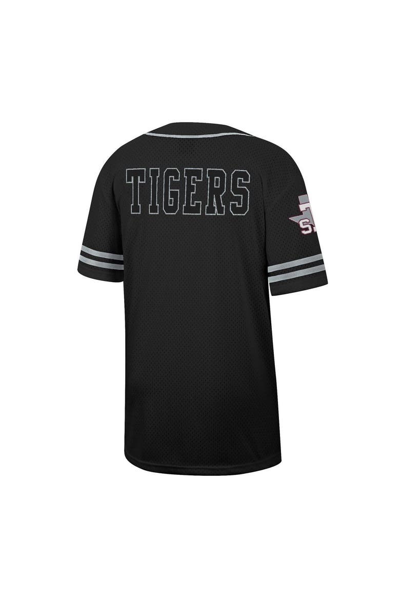 Men's Colosseum Black Texas Southern Tigers Free Spirited Mesh Button-Up Baseball Jersey, Alternate, color, Black