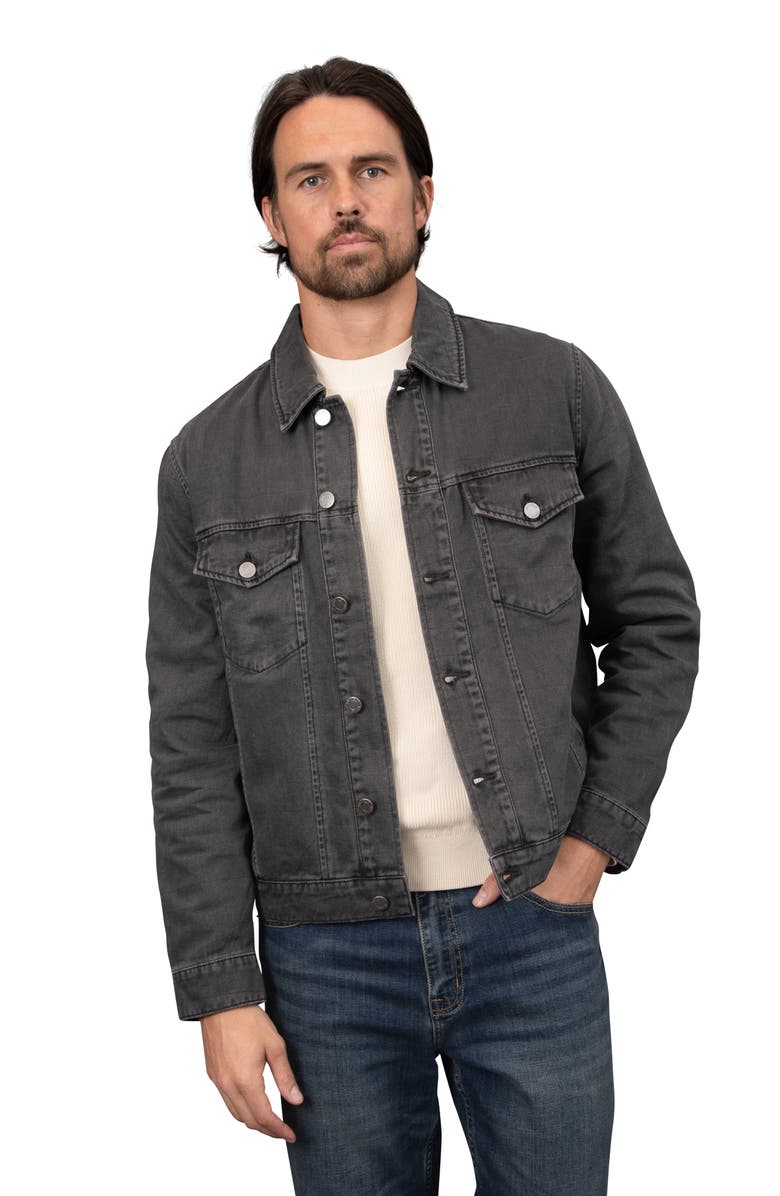 Bagatelle Garment Washed Twill Trucker Jacket, Main, color, 