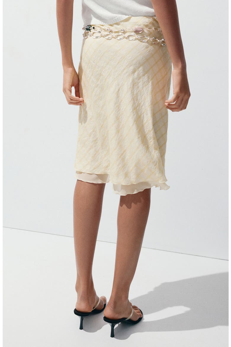 Checked Midi Skirt, Alternate, color, YELLOW