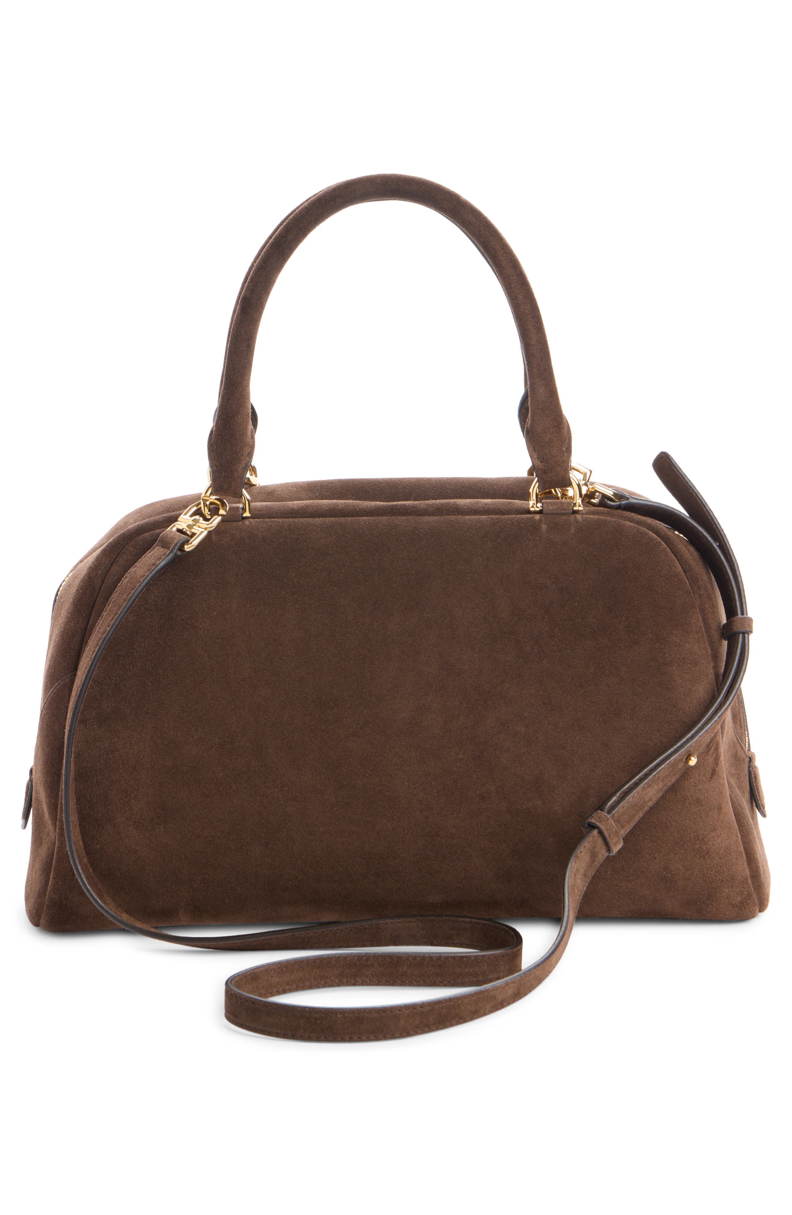 Givenchy Medium Antigona Soft Suede East/West Satchel, Alternate, color, Ebony Brown