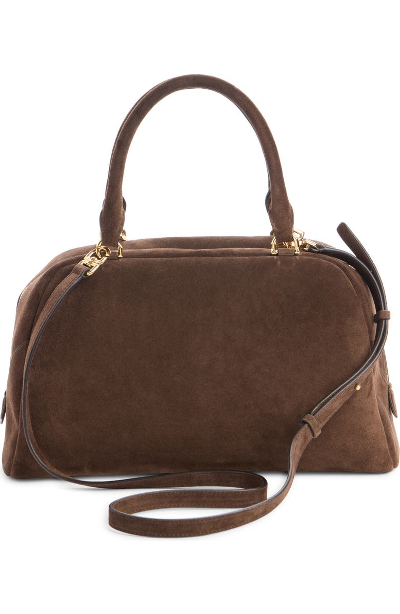 Givenchy Medium Antigona Soft Suede East/West Satchel, Alternate, color, Ebony Brown