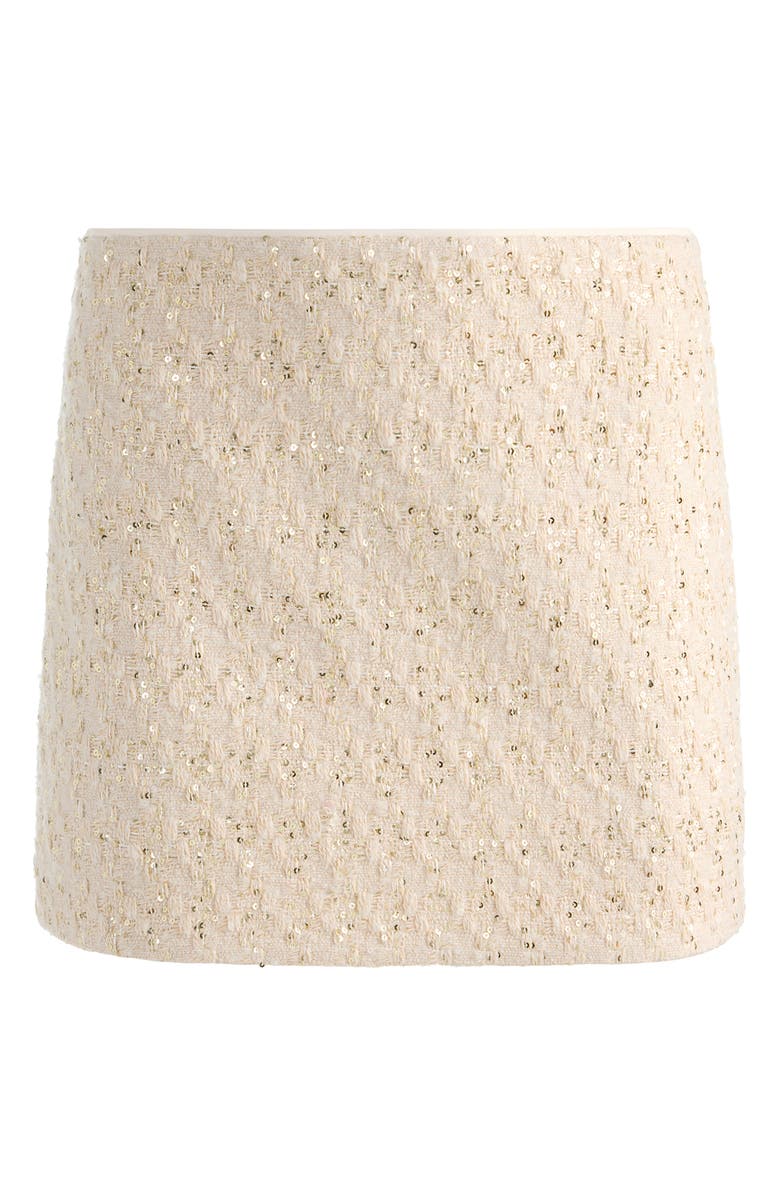 Alice + Olivia Rubi Metallic Tweed Miniskirt, Alternate, color, Natural