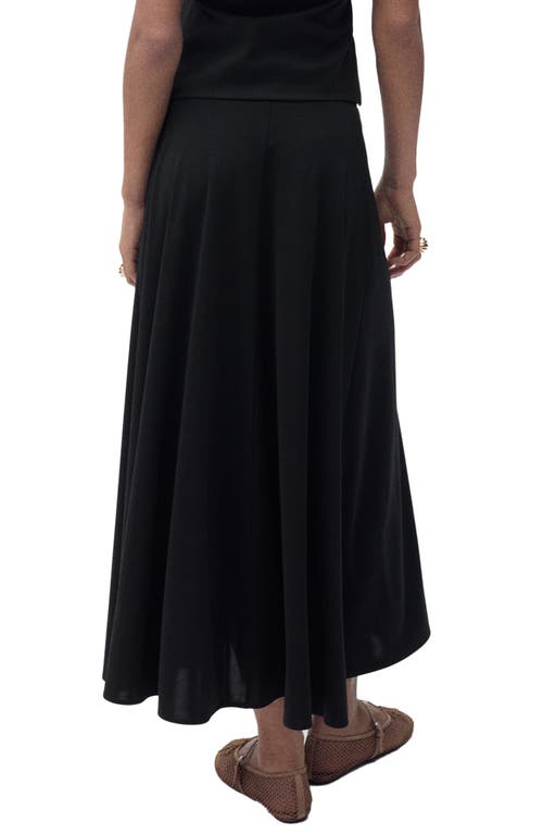 Mango Knit Midi Flare Skirt In Black