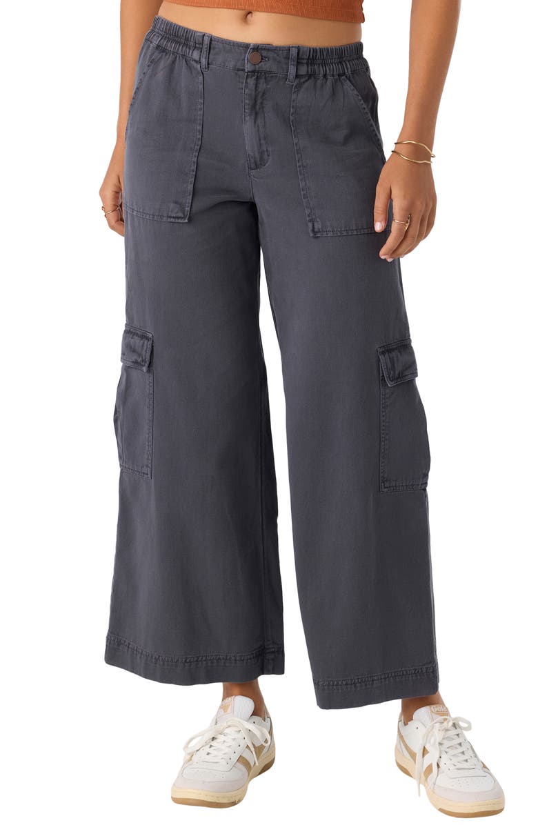 O'Neill Brexton Wide Leg Twill Cargo Pants, Main, color, 
