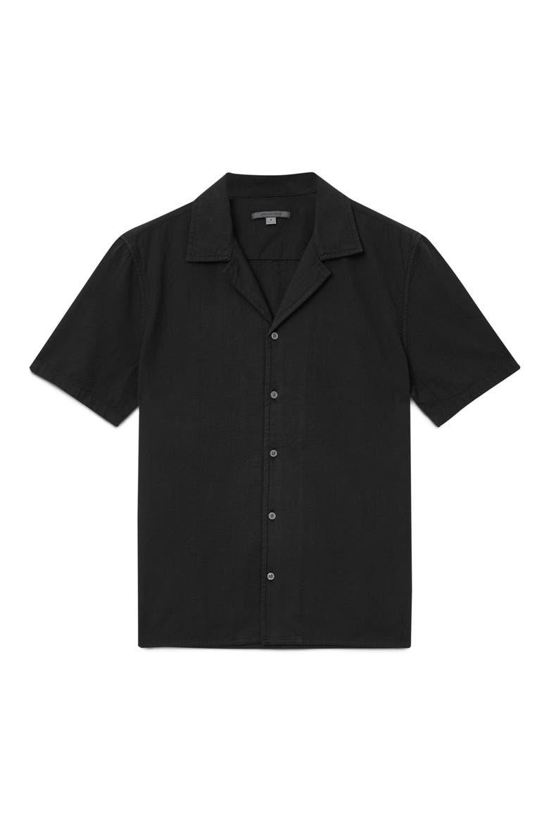 Dan Seersucker Camp Shirt, Alternate, color, BLACK