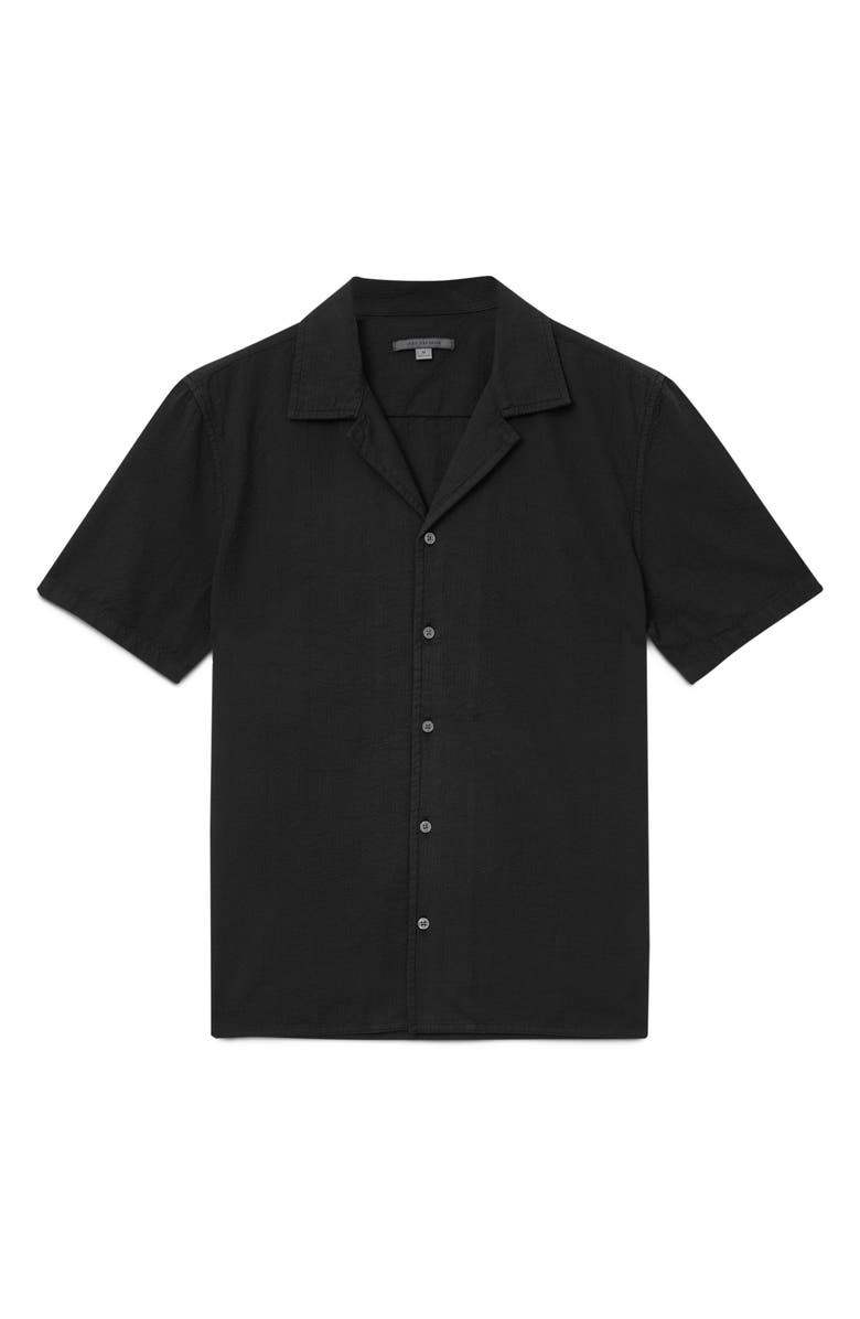 John Varvatos Dan Seersucker Camp Shirt, Alternate, color, Black