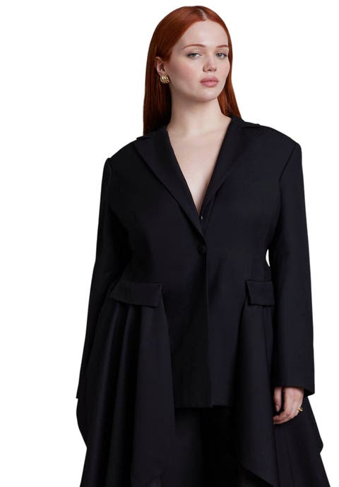 Draped Strong Shoulder Blazer
