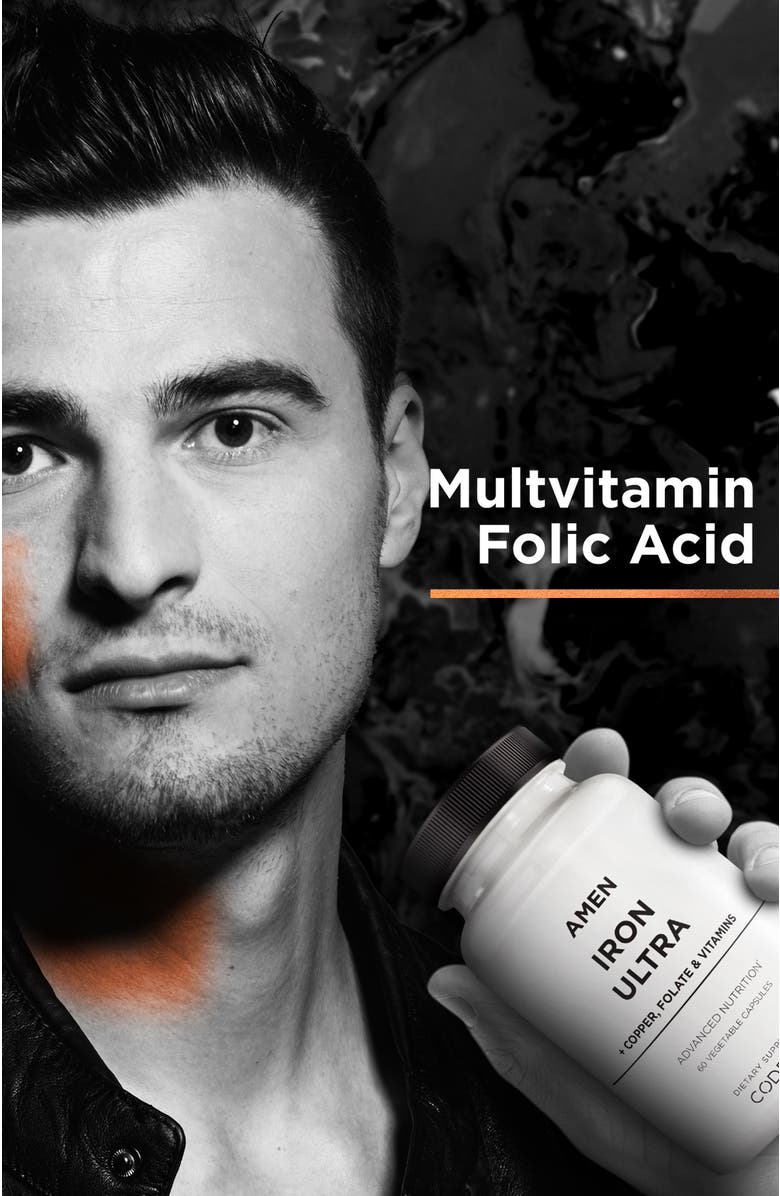 Codeage Amen Iron Ultra + Copper, Folate, Vitamin C & B12, Alternate, color, White