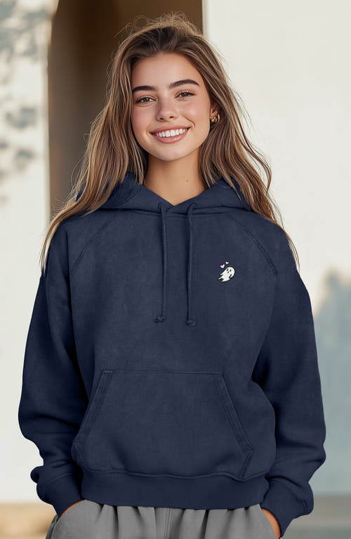 Dalix Womens Heartly Ghost Mineral Washed Hoodie