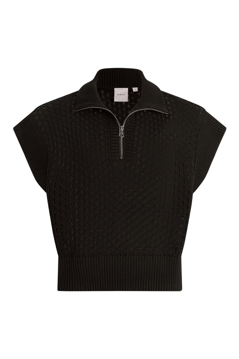 Gaines Half Zip Sweater, Alternate, color, BLACK