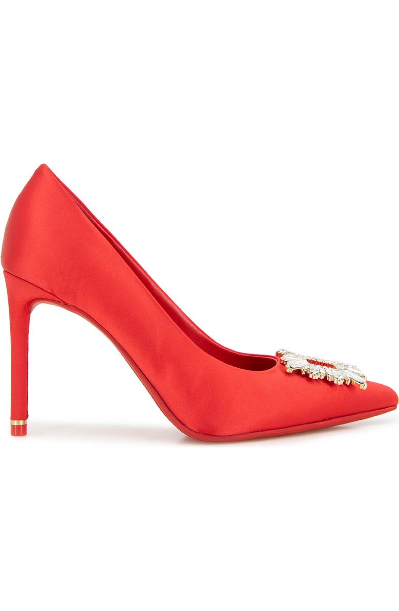 Kenneth Cole New York Quinnly Jewel Pointed Toe Pump, Alternate, color, Fuego Satin