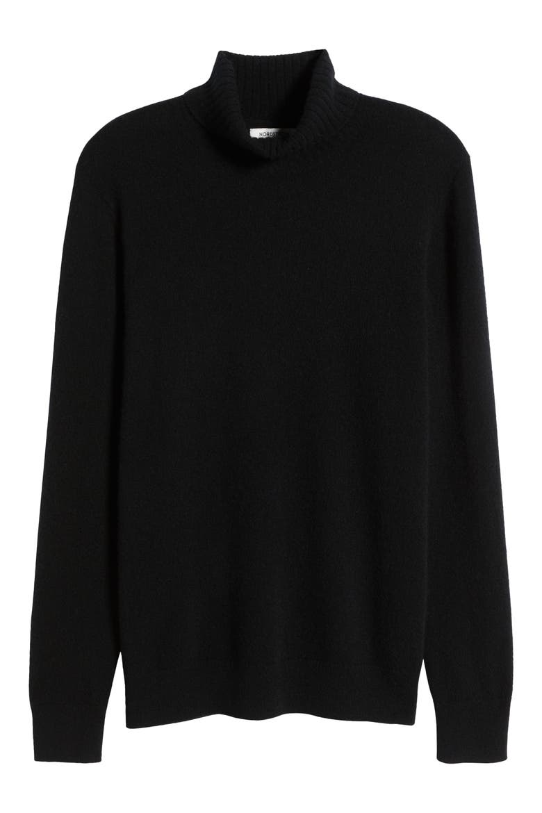 Cashmere Turtleneck Sweater, Alternate, color, BLACK CAVIAR