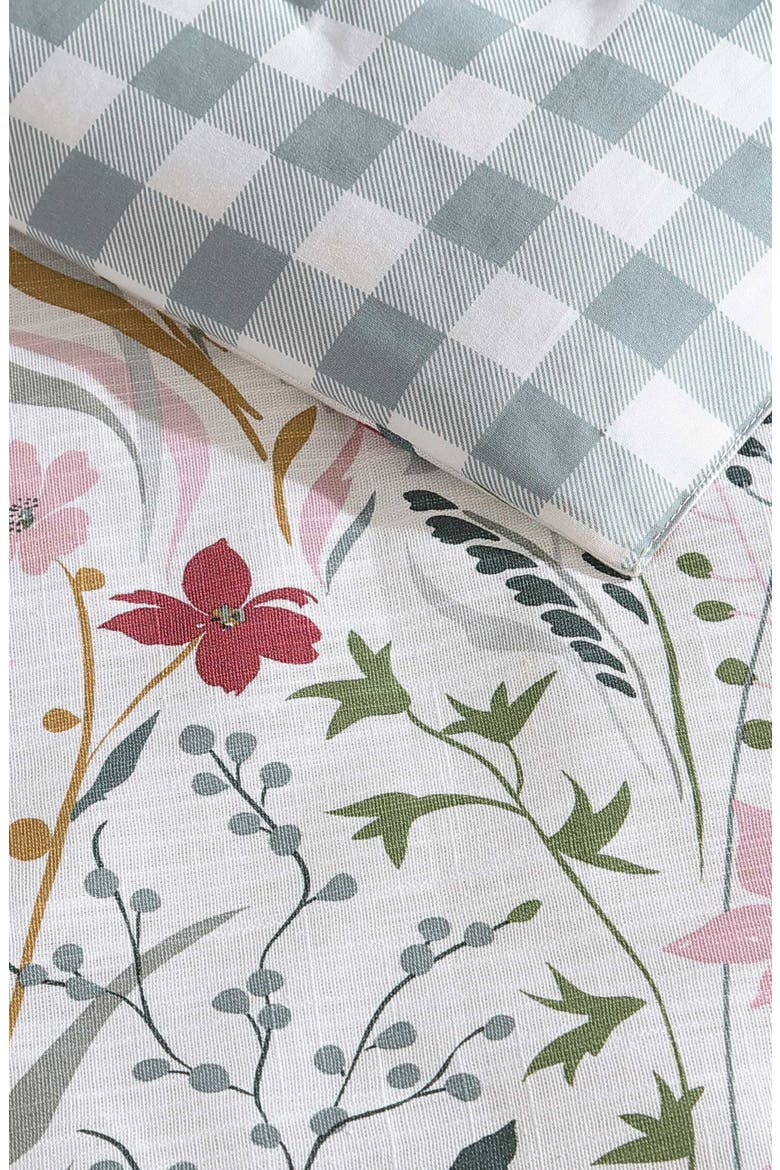 Woodland Forest Cotton Reversible Comforter Set, Alternate, color, WHITE/ GREY/ ROSE PINK