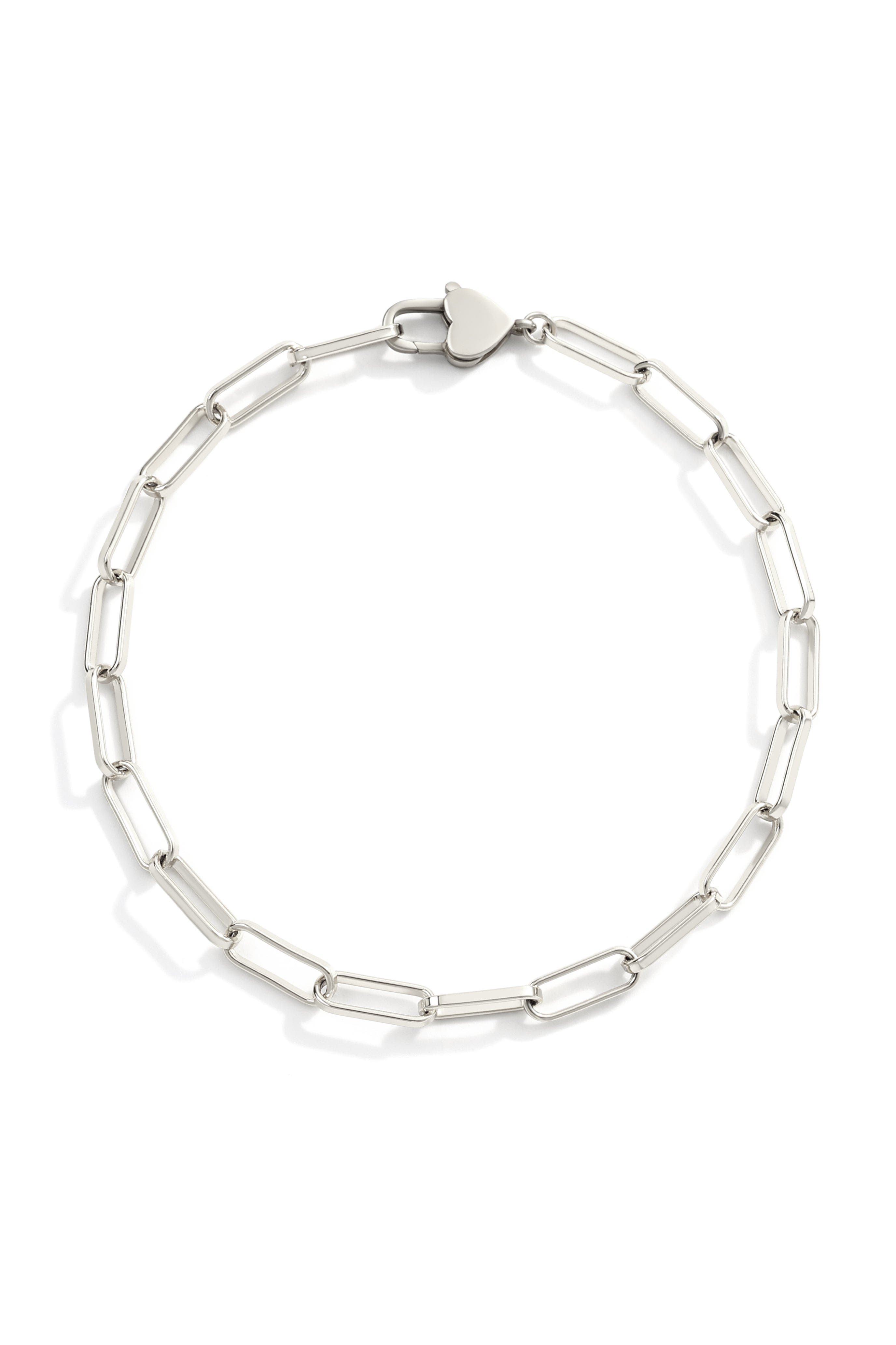 Mint & Lily Heart Padlock Bracelet In Silver