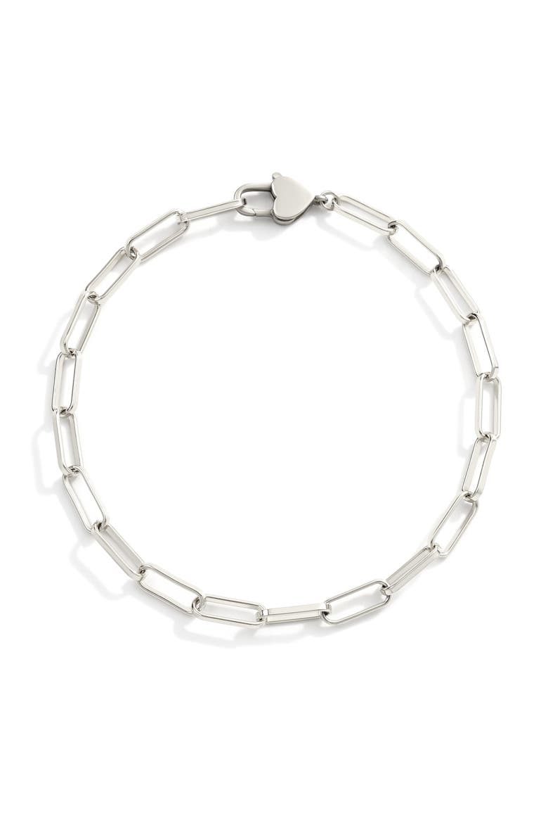Heart Padlock Bracelet, Main, color, Silver
