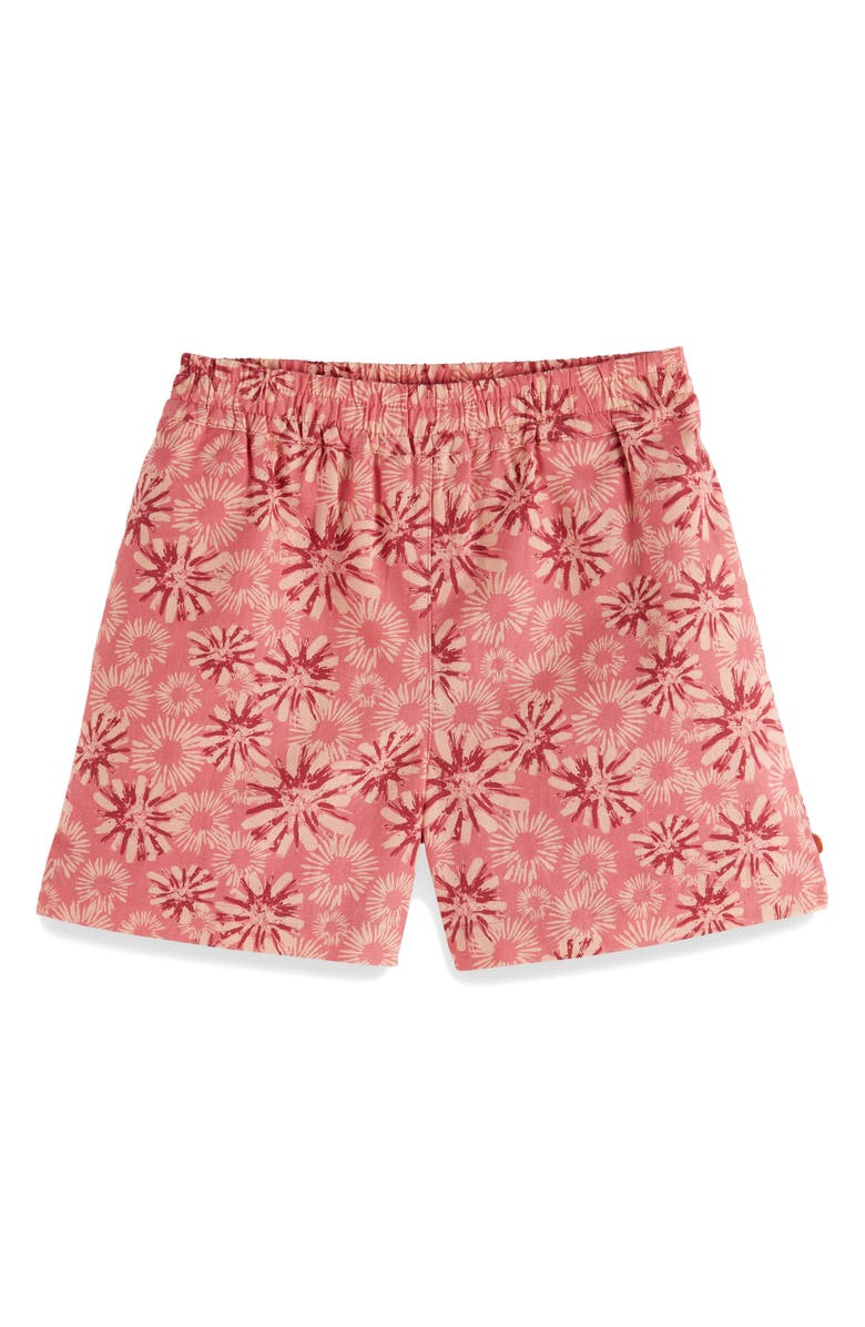 Scotch & Soda Kids' Floral Cotton & Linen Pull-On Shorts, Main, color, 7971 Abstract Flora