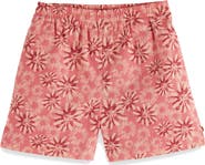 Scotch & Soda Kids' Floral Cotton & Linen Pull-On Shorts