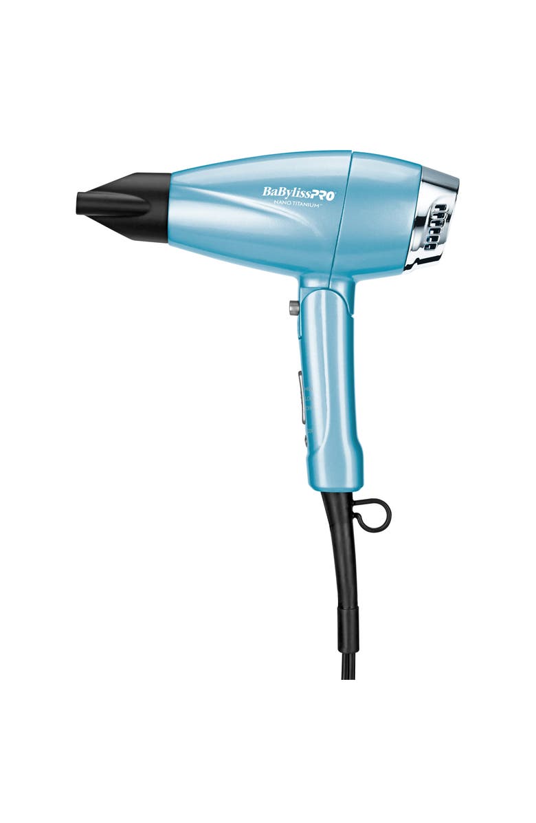 BaBylissPRO Nano Titanium Compact Folding Ionic Dryer, Main, color, Blue