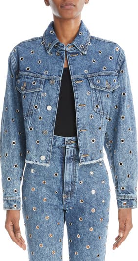 Mustard Frayed Hem Crop Denim Jacket - Ryia