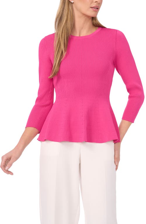 Halogenr Halogen(r) Rib Peplum Sweater In Pink