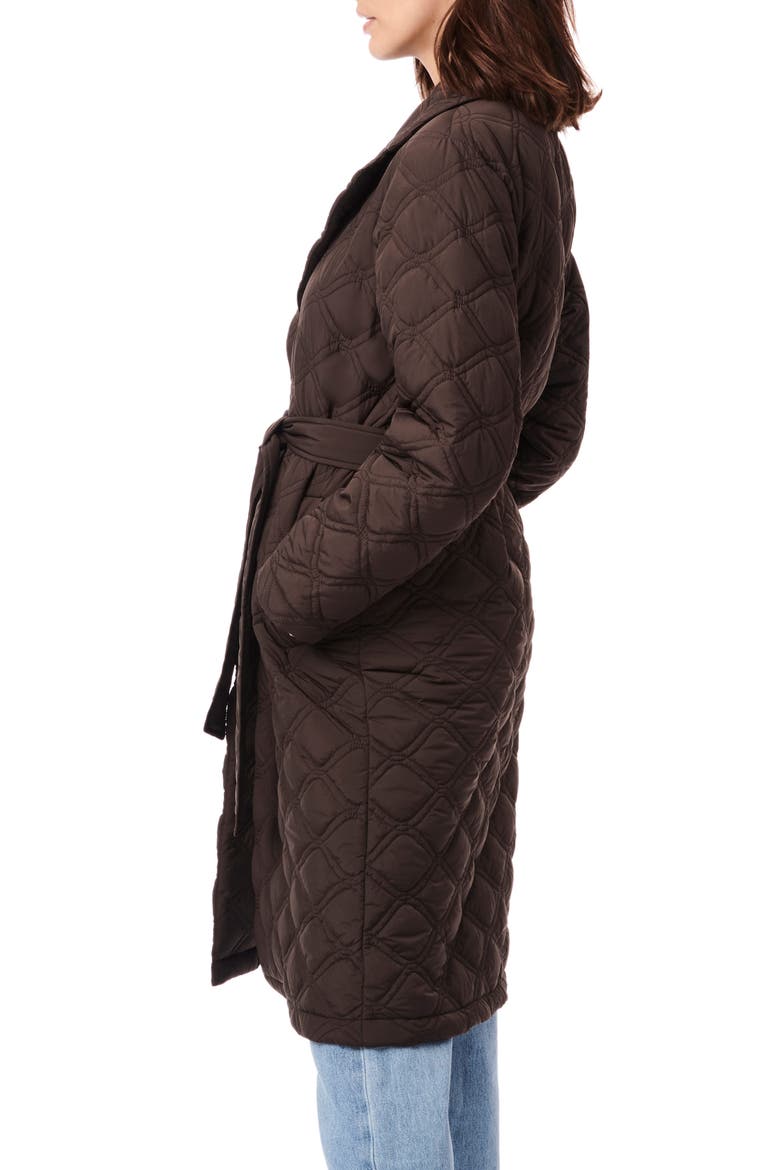 Belted Quilted Trench Coat, Alternate, color, COFFEE CAKE