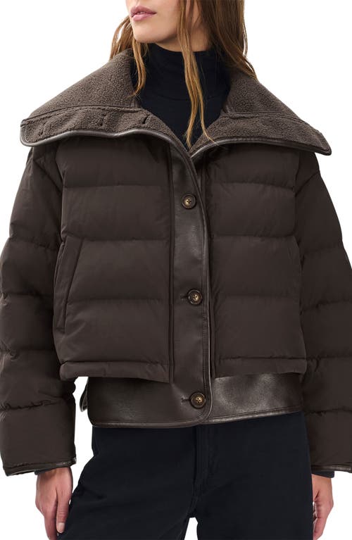 Rag & Bone Gloria Faux Leather & Faux Shearling Down &feather Fill Jacket In Burgundy