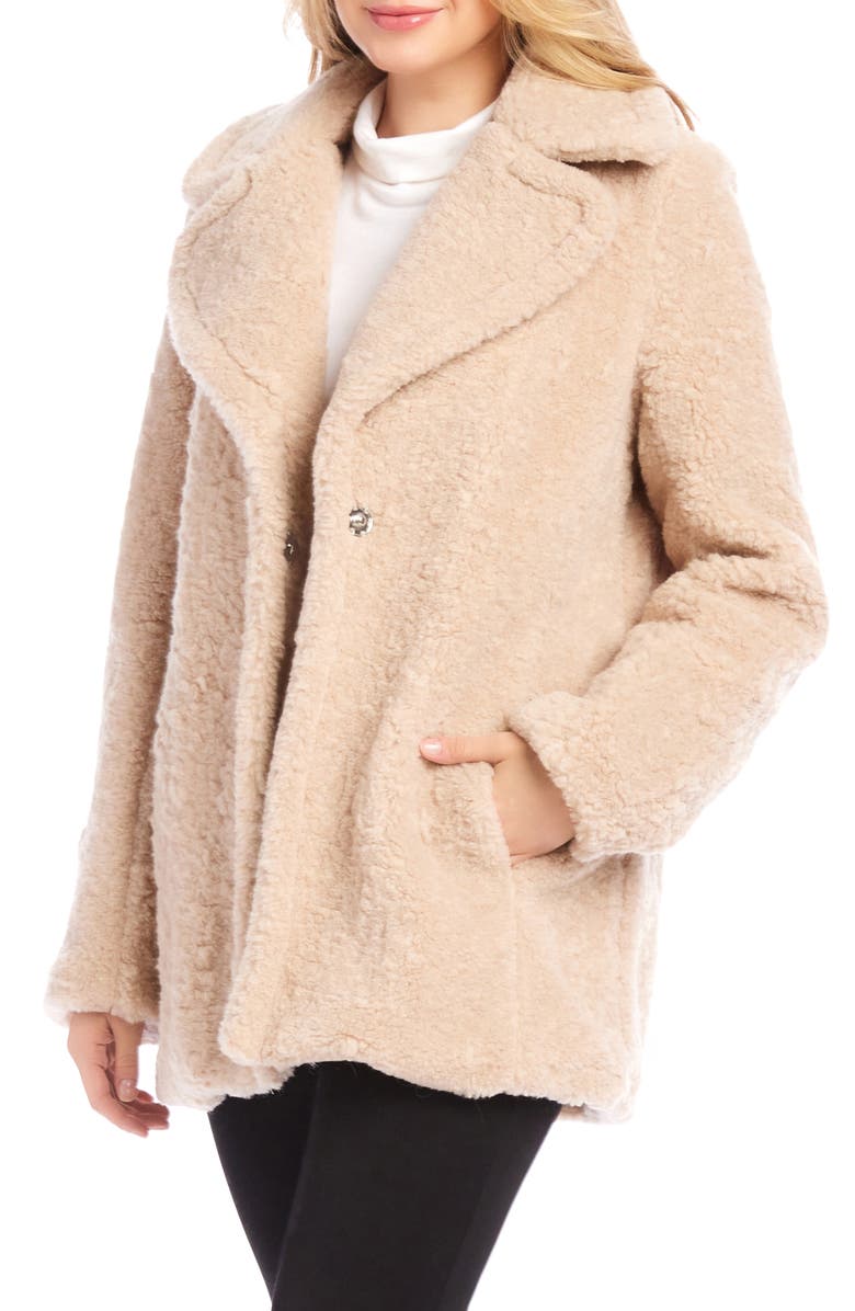 Karen Kane Faux Shearling Coat, Alternate, color,