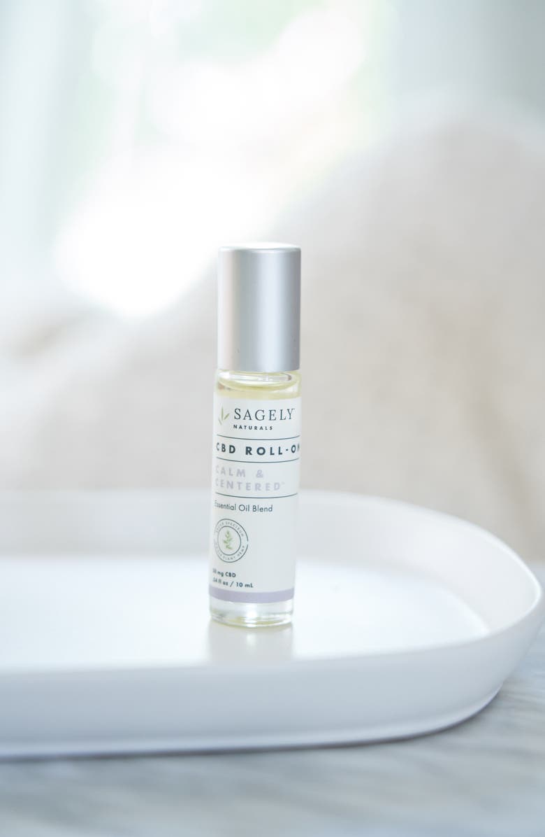 Sagely Naturals Calm & Centered CBD Roll-On Essential Oil Blend, Alternate, color, 