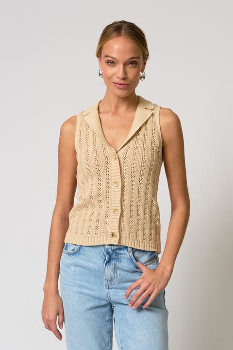 Francie Mesh Stitch Sleeveless Vest