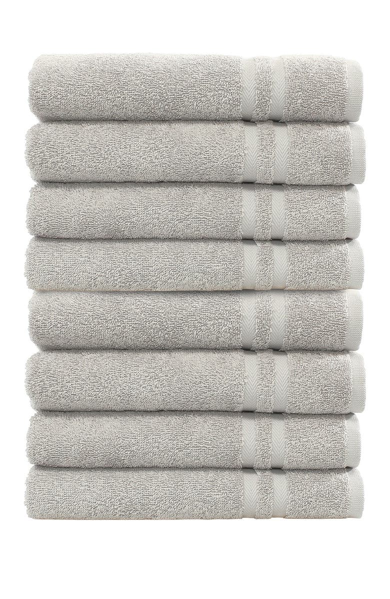 Linum Home Textiles Denzi Hand Towels - Set of 8 - Grey, Main, color, 