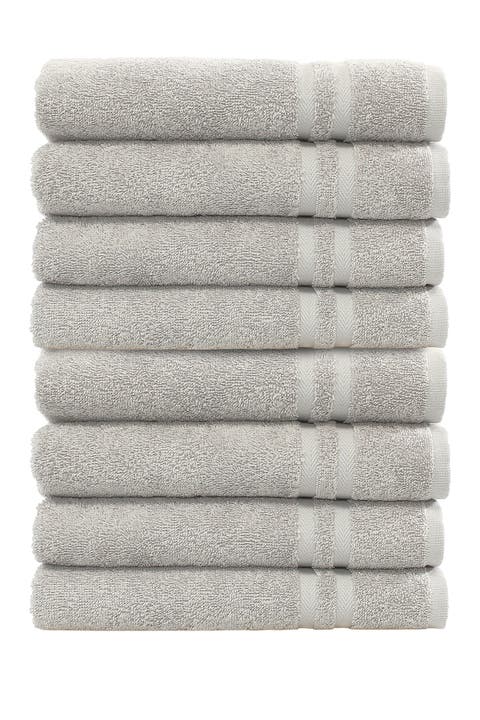 Denzi Hand Towels - Set of 8 - Grey