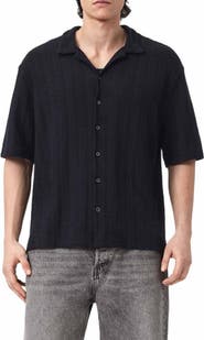 AllSaints Trace Textured Cotton Camp Shirt