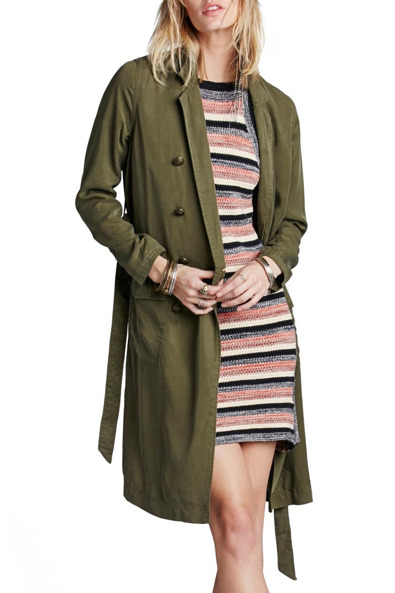 Military Duster Jacket, Main, color, DARK GREEN