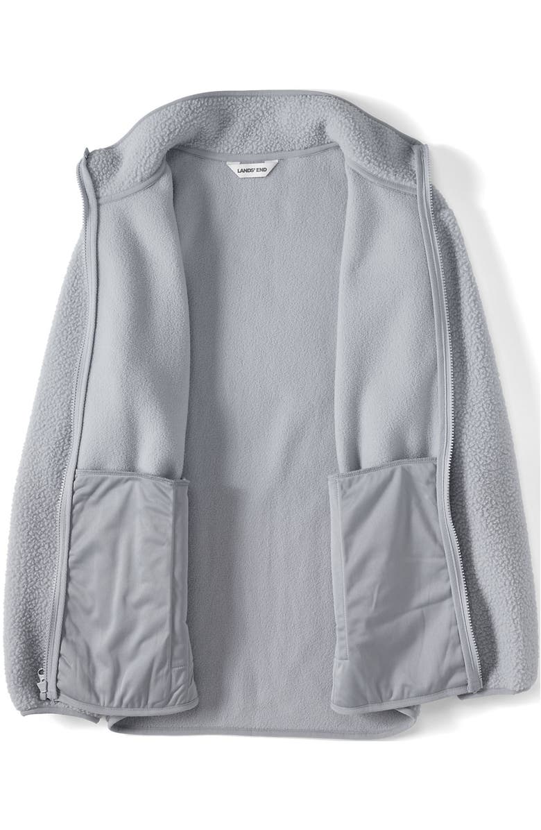Lands' End Cozy High Pile Full Zip Fleece Jacket, Alternate, color, Pale Gray