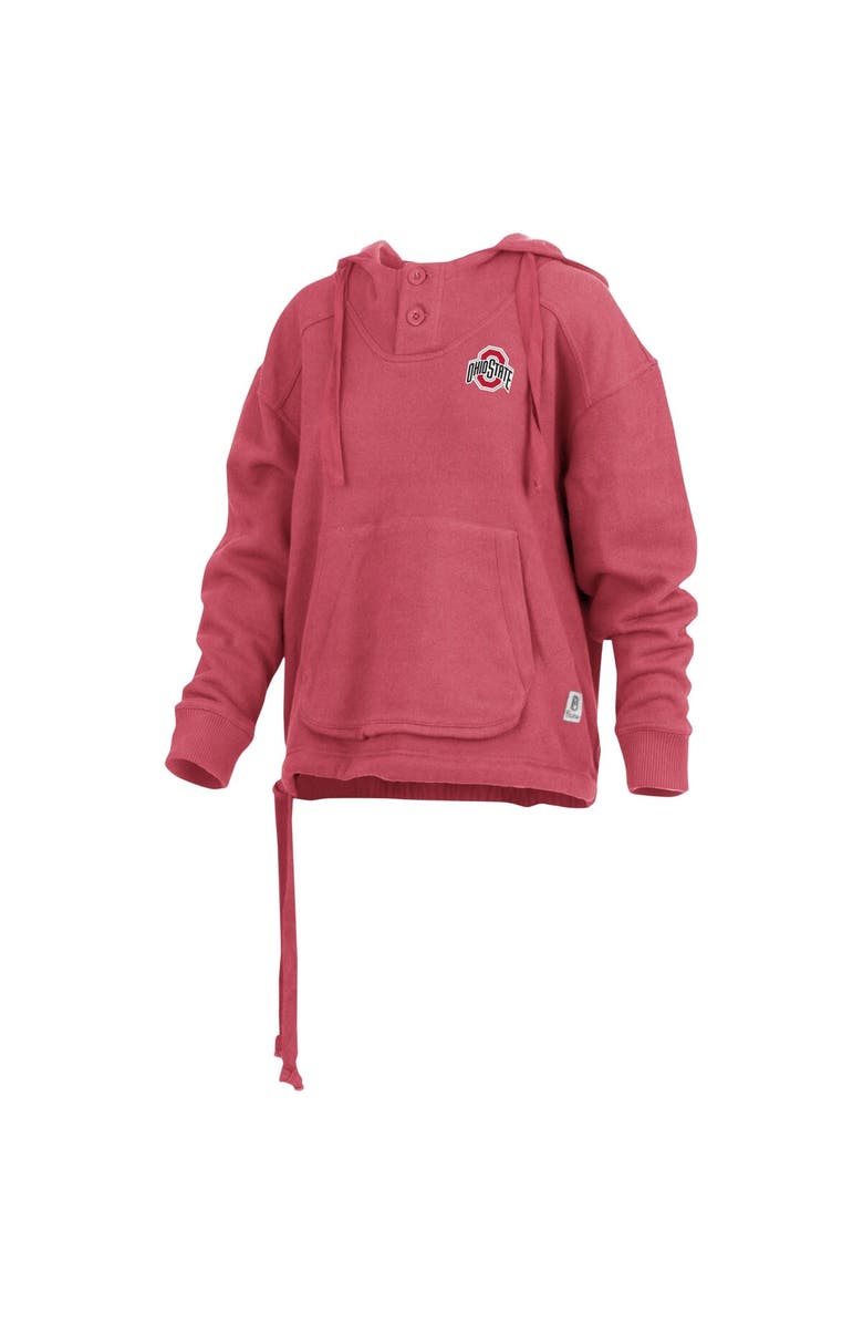 PRESSBOX Women's Pressbox Scarlet Ohio State Buckeyes Amore Keisha Button Pullover Hoodie, Alternate, color, 