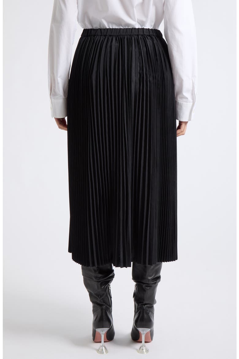 Pinstripe Pleated Midi Skirt, Alternate, color, BLACK/ GREY