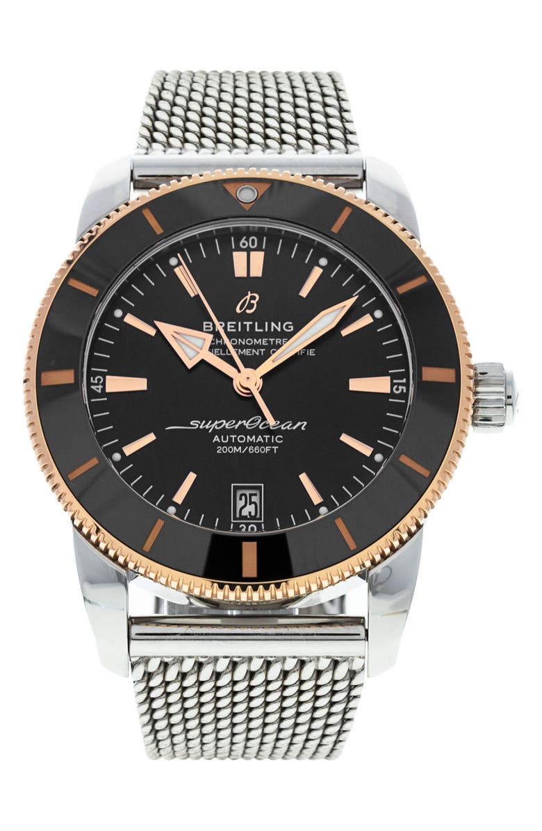 Watchfinder & Co. Breitling Preowned SuperOcean Heritage B20 Automatic Mesh Bracelet Watch, 42mm, Main, color, 