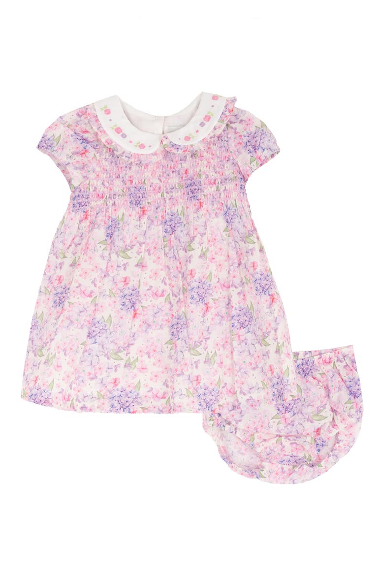 Peter Pan Collar Floral Dress & Bloomers Set, Main, color, PURPLE