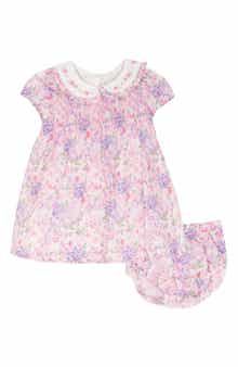 Rare Editions Peter Pan Collar Floral Dress & Bloomers Set