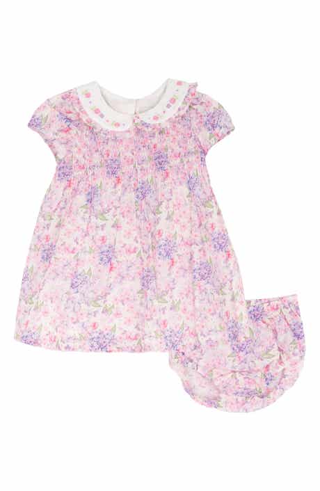 Rare Editions Peter Pan Collar Floral Dress & Bloomers Set