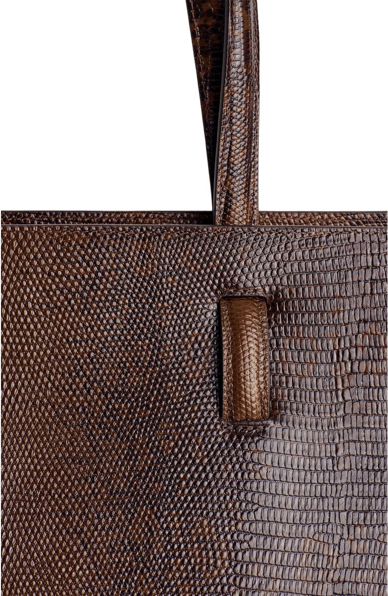 COS Monument Tote Bag - Leather, Alternate, color, Croc-Effect / Brown