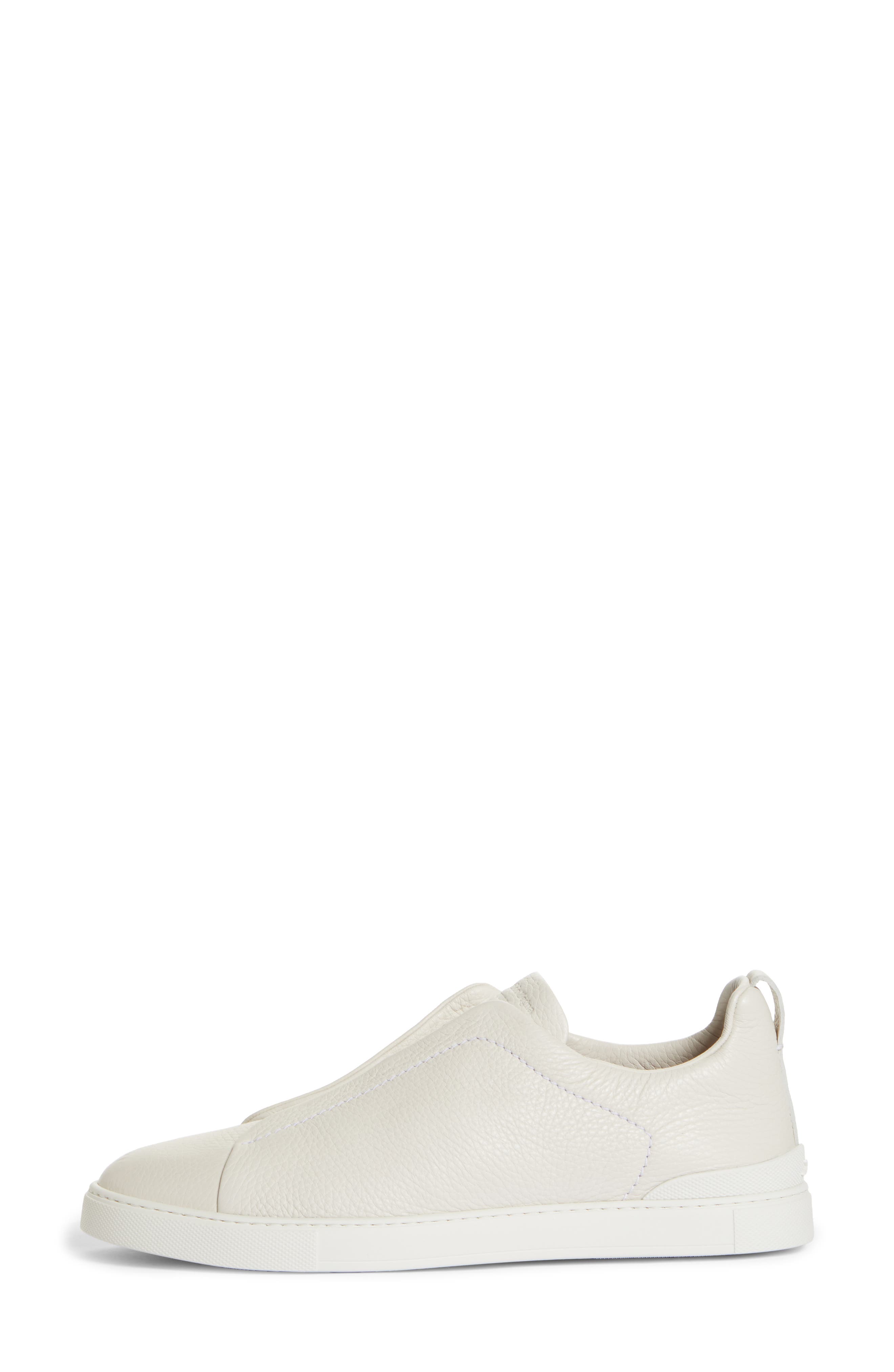 ZEGNA Triple Stitch Deerskin Leather Slip-On Sneaker, Alternate, color, 