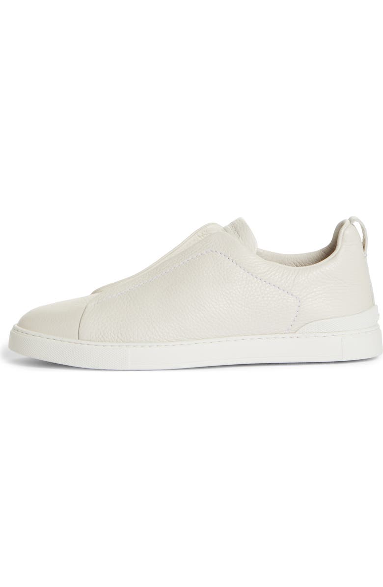 ZEGNA Triple Stitch Deerskin Leather Slip-On Sneaker, Alternate, color,